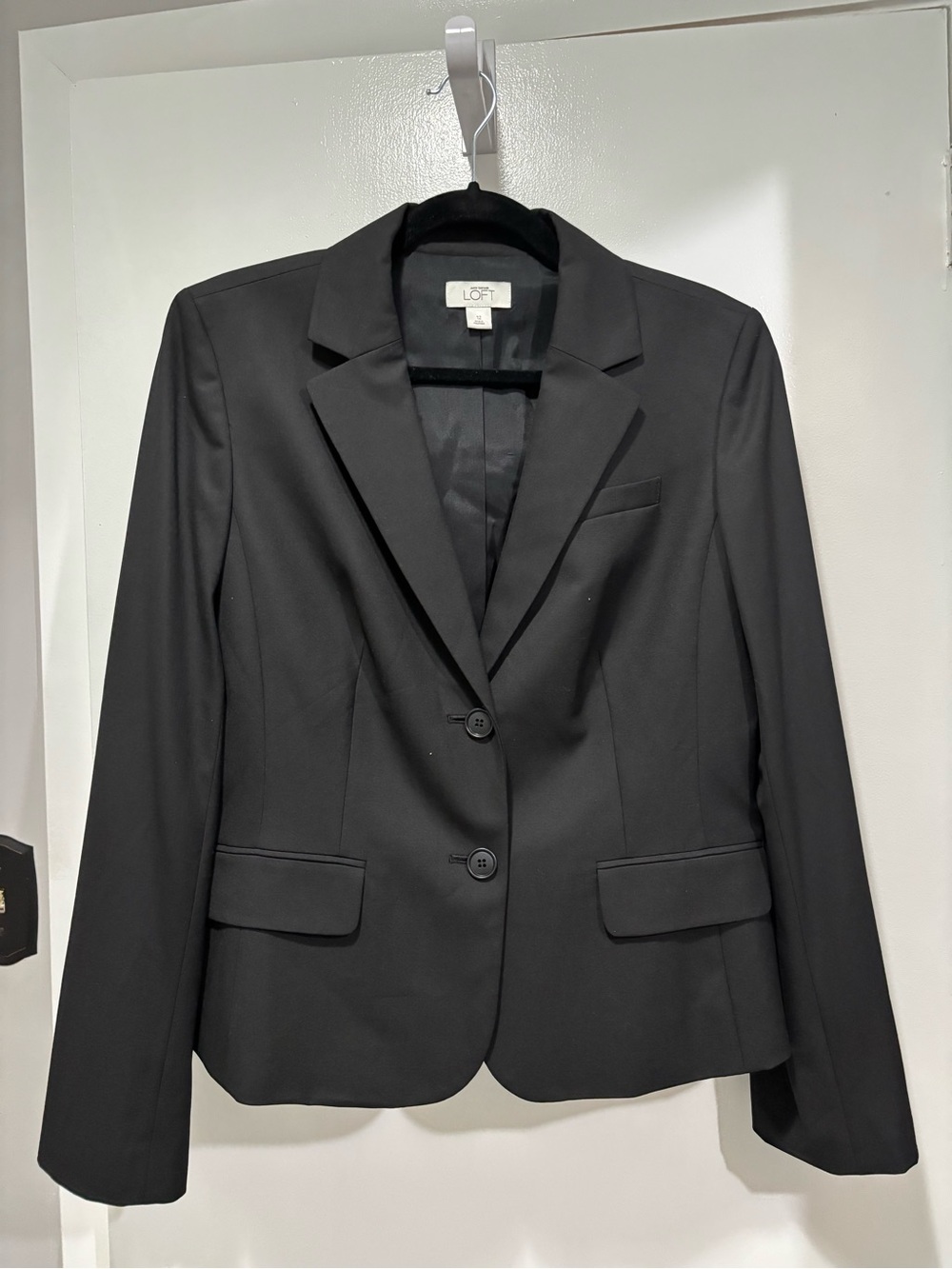 LOFT Black Classic Two-Button Blazer Size 12